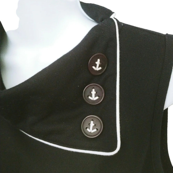 Nautical Inspired Dress with  Anchors Navy Blue S - Picture 3 of 7